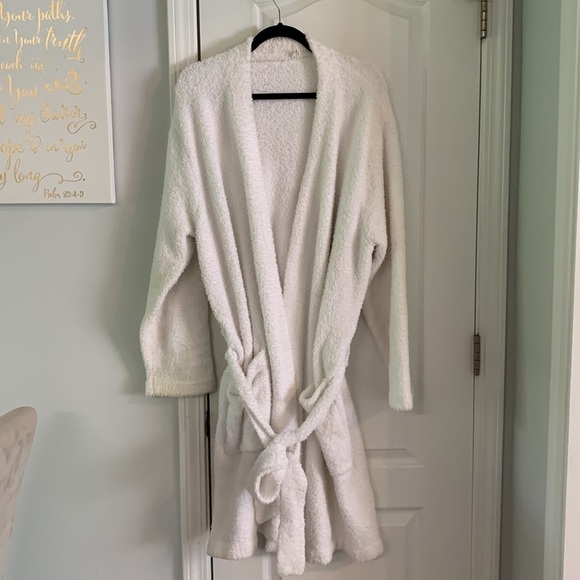 Pottery Barn Teddy Or Sherpa‎ Robe plush size L white cozy soft - Picture 1 of 11